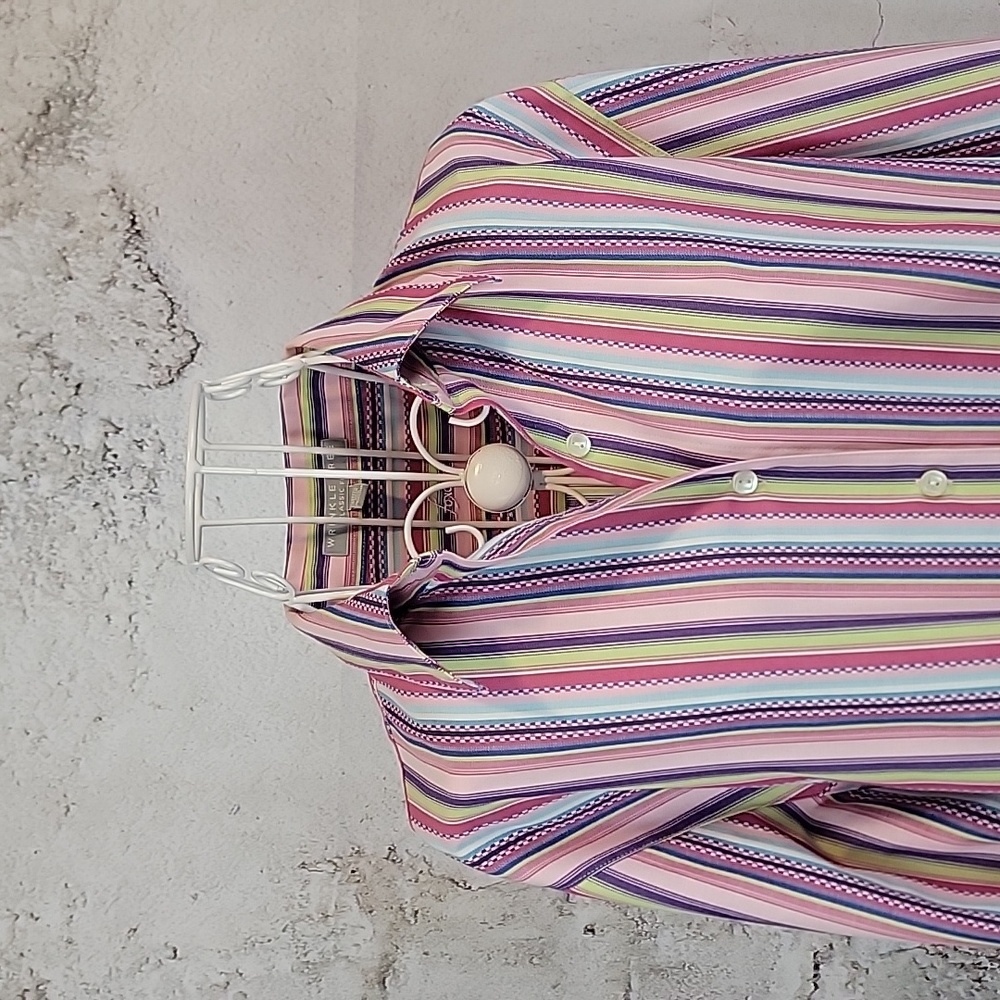 Foxcroft Button-Down Shirt Multicolor Striped Wom… - image 2